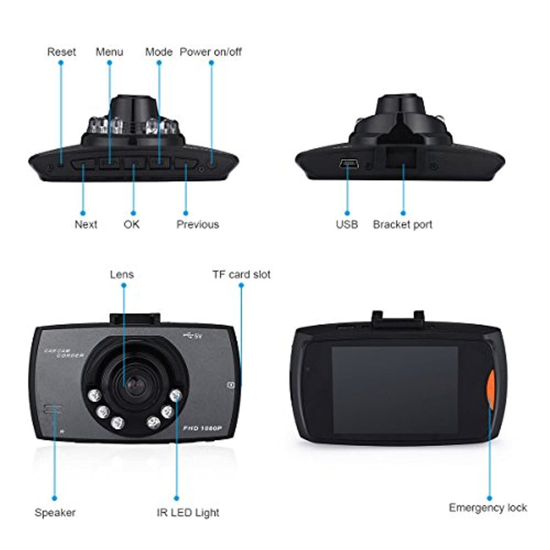 Dash Cam, Full HD 1080P DVR Dash Camera 120 Degree Wide Angle with Night Vision - The Triangle