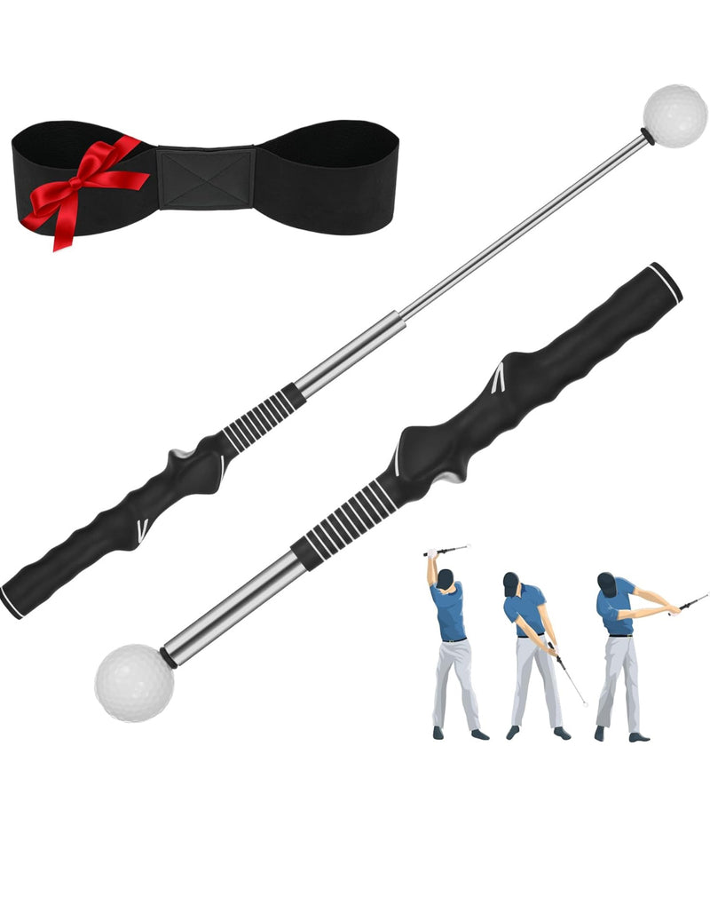 Retractable Golf Swing Training Aid: Portable Correct Grip Trainer with Click Feedback Sound