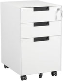 [Pre-order] Letaya 3 Drawer Mobile File Cabinet with Lock,Under Desk Metal Small Filing Cabinets for Home Office Organizer Letters/Legal/A4(Fully Assembled Except Wheels-White)