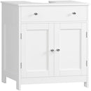 [Pre-order] TEENFON Pedestal Sink Storage Cabinet with 2 Doorsand Drawer, Bathroom Sink Cabinet, Under Sink Storage with U-Shape Cut-Out, White
