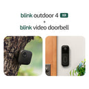 Blink Video Doorbell + Outdoor 4 XR – Wireless smart security cameras, two-year battery life, go up to 400 feet from your home with extended range. Sync Module XR included.