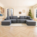 [Pre-order] 125" U-Shaped Sectional Sofa, Cloud Boneless Couch for Living Room, Grey
