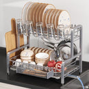[Pre-order] BOOSINY 2 Tier Large Stainless Steel Dish Drying Rack for Kitchen Counter