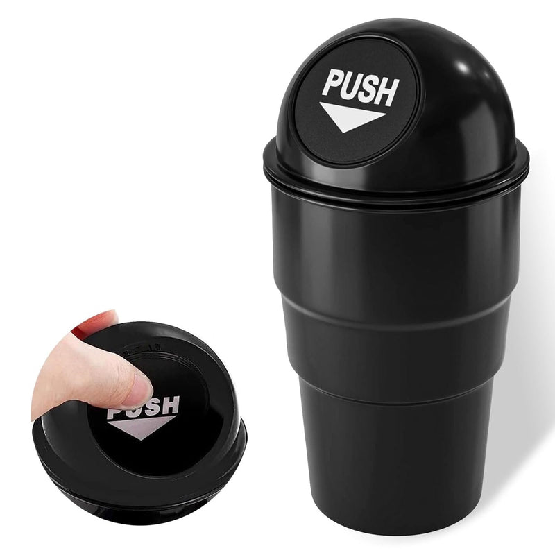 Car Garbage Can with Lid, Leakproof Vehicle Cup Holder Car Trash Can
