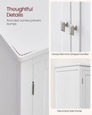 Bathroom Floor Storage Cabinet with 4 Doors, Cloud White