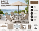 6-Piece Folding Outdoor Dining Set with Umbrella