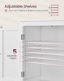 Bathroom Floor Storage Cabinet with 4 Doors, Cloud White