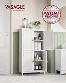 Bathroom Floor Storage Cabinet with 4 Doors, Cloud White
