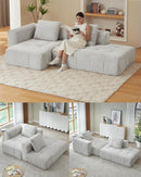 [Pre-order] 107" Boneless Cloud, Modular Cloud Couch for Living Room, L Shaped Sofa with Chaise | Corduroy Fabric | Compressed Foam Sofa for Living Room | No Assembly (Light Gray)