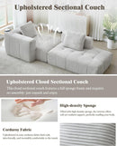 [Pre-order] 107" Boneless Cloud, Modular Cloud Couch for Living Room, L Shaped Sofa with Chaise | Corduroy Fabric | Compressed Foam Sofa for Living Room | No Assembly (Light Gray)