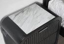 [Pre-order] Beckett White/Black Bed And Nightstand With Cooler
