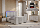 Elias 4pc Queen Size Bedroom Set with Fireplace and TV Lift Footboard