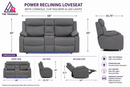 GREY CONSOLE RECLINING LOVESEAT WITH LED AND SPEAKER
