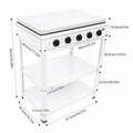5-Burner Portable Natural Gas Stove, Propane Burner with shelves (white)