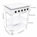 5-Burner Portable Natural Gas Stove, Propane Burner with shelves (white)