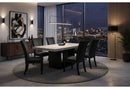 D02 Dining Table + 8 D03 Black Dining Chairs