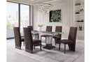 D12 Dining Table And 4 D12 Brown Dining Chairs