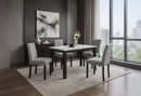 D8032Dt Wht/Blk Dining Table & D9026Dc Gry Dining Chair