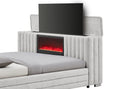 Elias 4pc Queen Size Bedroom Set with Fireplace and TV Lift Footboard