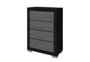 Emma 4 Drawer Black/Grey Chest