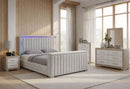 Elias 4pc Queen Size Bedroom Set with Fireplace and TV Lift Footboard