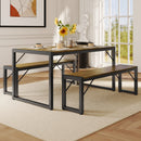 [Pre-order] Ebern Designs Ezzah Rectangular Dining Set with Benches & Reviews | Wayfair
