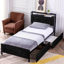 [Pre-order] GAZHOME Twin Size Bed Frame with 2 Storage Drawers - The Triangle