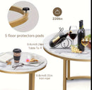 Circular Nesting Tables with White Faux Marble Top