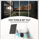 The 4K Solar Security Camera offers 360° pan and tilt coverage with 4K resolution
