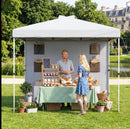 10X10 FT Pop Up Canopy Tent, One-Button Quick Setup, 3-Level Adjustable Height Outdoor Shade (With Sidewall) And 6 Pockets, Portable Shelter with Sand Bags