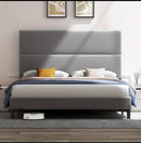 [Pre-order] Queen Linen Upholstered Adjustable Headboard Bed Frame - Grey, - The Triangle