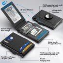 Men's Bifold Pop-up Smart Wallet with RFID Blocking, ID Window & Stretchable Cash Slot