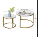 Circular Nesting Tables with White Faux Marble Top