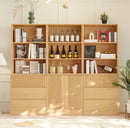 71" H X 70.9" W Bookcase Cabinet With Open Shelves & Drawers (2B+C)