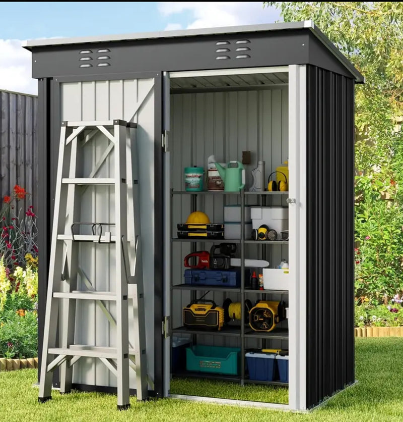 5x3ft Outdoor Storage Shed for Tool Storage And Organization, Metal Sheds for Outside, Garden