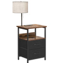 1 pc Nightstand with LED Lights Bedside Table with 3 Color Temperatures Bulb