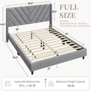 Velvet Upholstered Platform Bed with Wing Edge & Headboard (Grey)