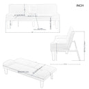 Tilted Back Convertible Sofa Bed - The Triangle