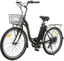 ECOTRIC Citycruiser Electric Bike 26" E Bike 350W Motor Bicycles Removable 36V 10AH Lithium Battery Commute Step-Through Ebike Moped for Adults with Basket Shimano 7 Speed Gears