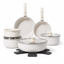 12 Piece Ceramic Non-Stick Cookware Set (Cream)