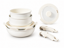 12 Piece Ceramic Non-Stick Cookware Set (Cream)
