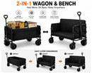 Heavy-Duty 660lb Capacity Foldable Wagon - Converts to a Bench