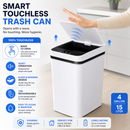 Bathroom Automatic Trash Can with Lid, 4 Gallon And 2.8 Gallon Touchless Small Garbage Can Slim Motion Sensor Smart Trash Bin for Bedroom, Office, Living Room