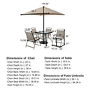 6-Piece Folding Outdoor Dining Set with Umbrella