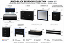 LANDO LED BLACK QUEEN BED GROUP (4 piece set)