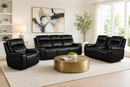 [Pre-order] 3-Piece Black Leather Power Reclining Living Room Set