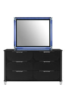 LANDO LED BLACK QUEEN BED GROUP (4 piece set)