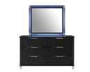 LANDO LED BLACK QUEEN BED GROUP (4 piece set)