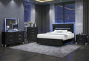 LANDO LED BLACK QUEEN BED GROUP (4 piece set)