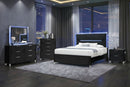 LANDO LED BLACK QUEEN BED GROUP (4 piece set)
